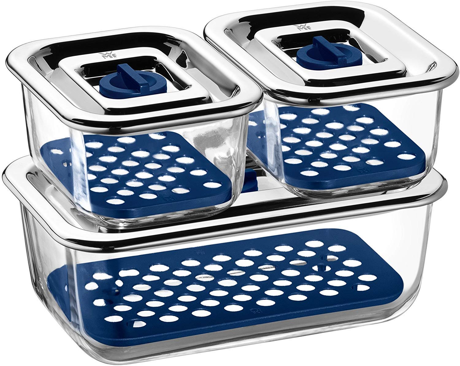 WMF Top Serve Glass Food Storage Containers Set of 3, Food Box